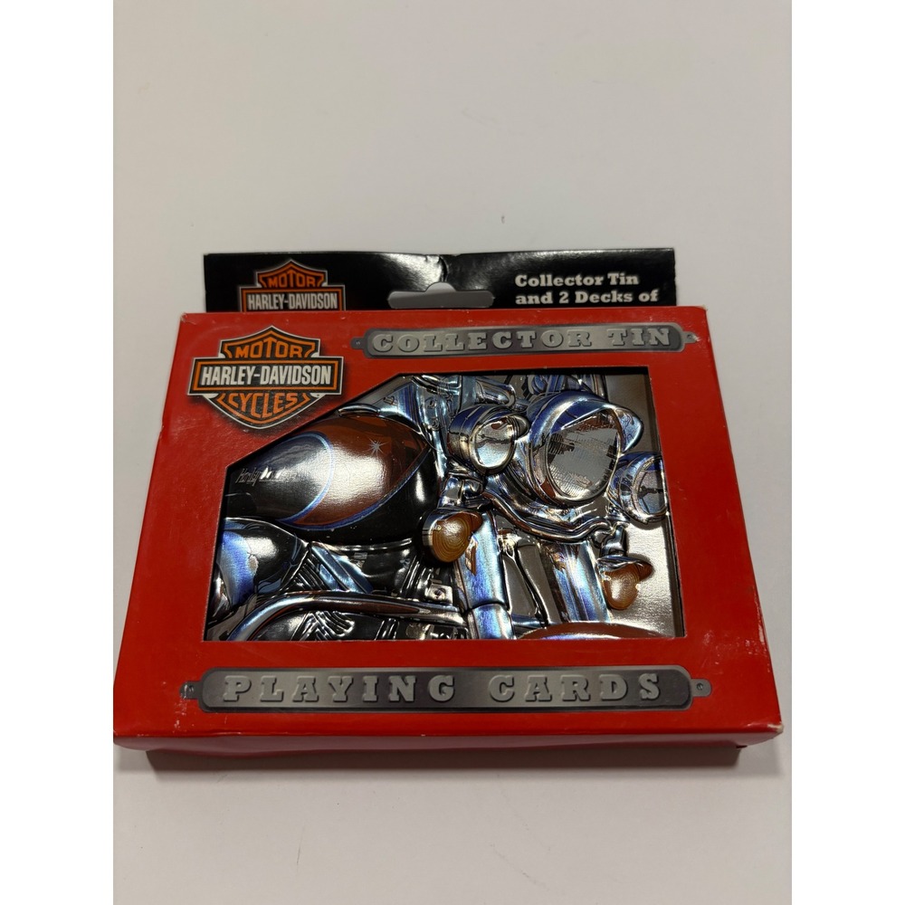 Harley Davidson‎ Collector Tin with 2 Decks of Playing Cards New